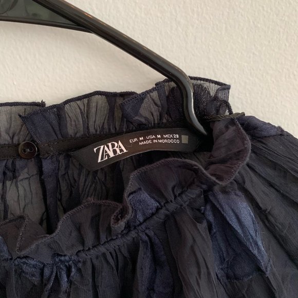 NWT Zara Semi Sheer Blouse - Picture 7 of 8